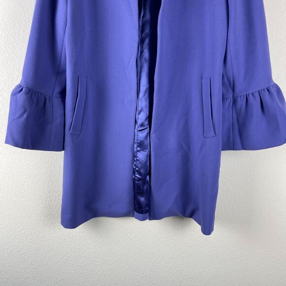 Patty Kim Kelly Jacket Womens Small Periwinkle Flutter Sleeve Open Front Classic - Picture 4 of 14